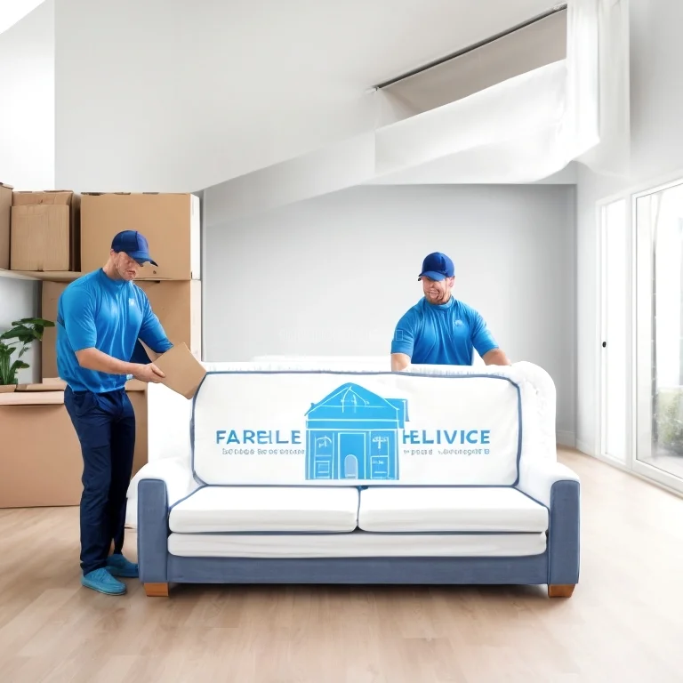 Móveis embalados prontos para transporte